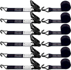 6 Pack 2 inch Ratchet Straps Heavy Duty J Hook 2 in x 15ft by SALUINOKI