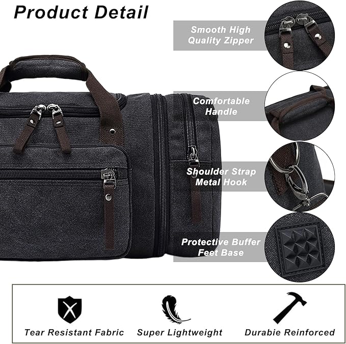Felipe Varela Duffle Bag for Men, Canvas Expandable Duffel Bag for Travel - Image 7