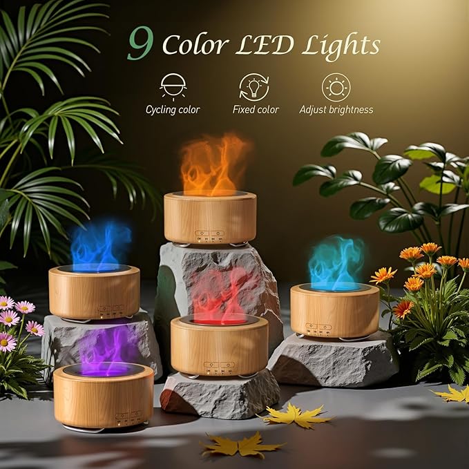 Essential Oil Diffuser for Home: 500ML Aroma Diffuser for Hotel Office Yoga Room - Humidifier with 9 Colors LED Night Light for Kids/Women Home Relaxation,Canary Yellow