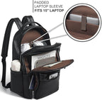 30L Business Laptop Backpack for Women Men, Travel Work Backpack Purse Faux - Image 3