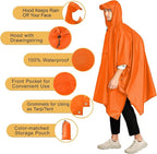 salamra Hooded Rain Poncho Waterproof Raincoat Jacket - Image 3