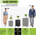 AnyZip Luggage Aluminium Frame Suitcase PC ABS Hard Shell TSA Lock No Zipper - Image 3