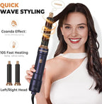 6 in ONE Blow Dryer Brush, Curling Wand Hair Styling Tools Set, Ionic Hot Air Hair Dryer, Massage Oval Hair Dryer, Left&Right Hair Curlers 100-120V