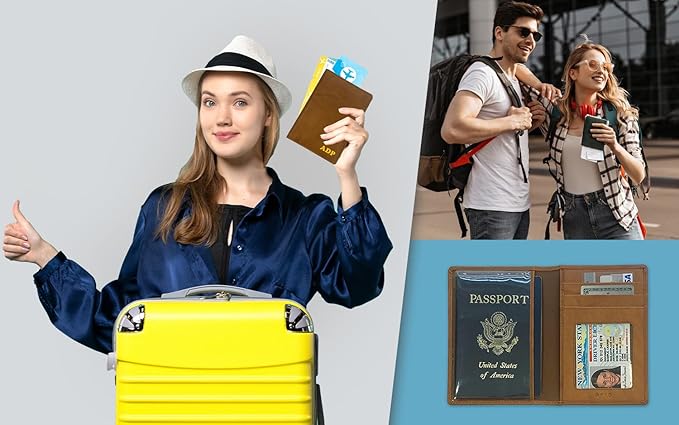Personalized Monogrammed Antique Saddle Leather RFID Passport Wallet - Image 8