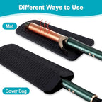 Shappy 2 Pcs Heat Resistant Hair Tools Bag Curling Iron Travel Case Cover Neoprene Flat Iron Holder Travel Case and Silicone Mat Pouch for Hot Hair Tools Storage Organizer(Classic Style)