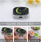 Metal 2 Compartment Pill Organizer Travel Friendly Portable Compact Pill Box - Image 4