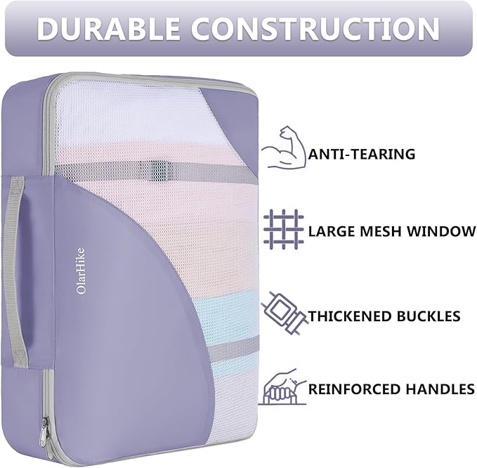 8 Set Packing Cubes for Travel, Gifts for Women Mom, Anti-Tearing Suitcase - Image 4