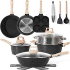 17 Pcs Pots and Pans Set Non Stick Kitchen Cookware Sets Nonstick Induction by SODAY