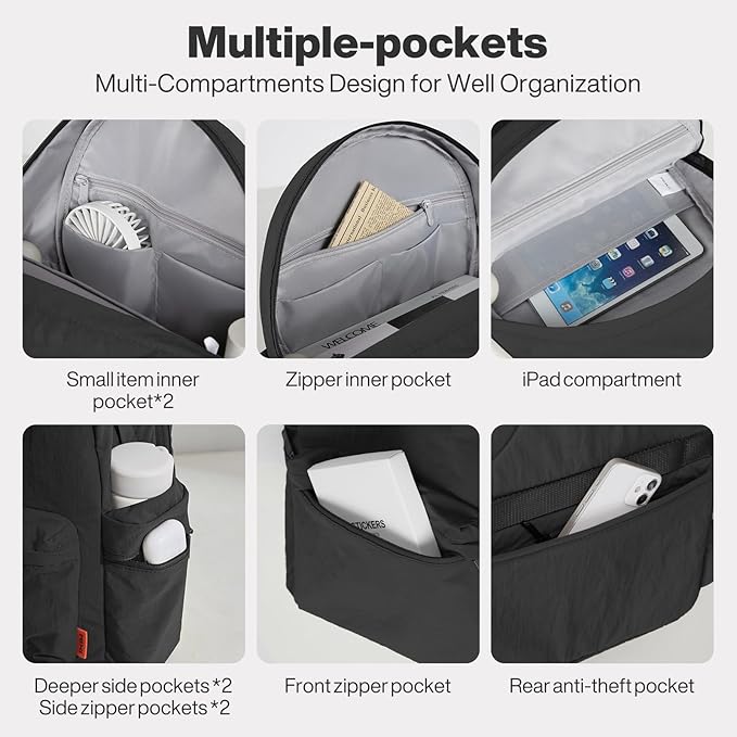mixi Outdoor Lightweight Backpack Casual Carry On Laptop Backpack Travel Bookbag - Image 9