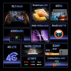 Android Tablet, 10.1 inch Android 14 Snapdragon 685 Processor, 12GB RAM 128GB - Image 6