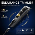Ufree 3-in-1 Beard Trimmer Kit, Men's Electric Shaver Razor for Mustache Body Nose Facial Hair, Professional Hair Trimmer, Rechargeable Clippers, Waterproof Beard Grooming, Birthday Gifts for Men