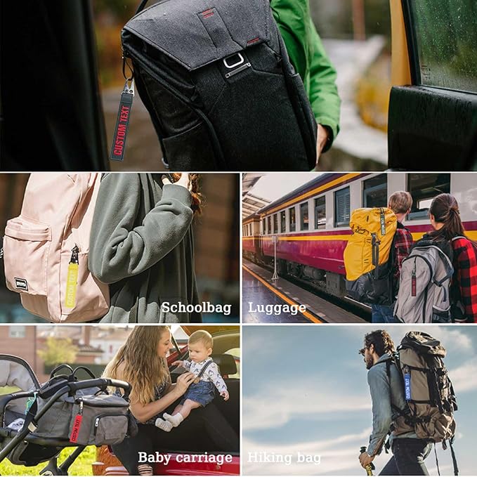 mvcen Personalized Embroidery Keychain, Custom Name Tag Personalized Text - Image 5