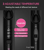 Farery Mini 3 Barrel Hair Waver - Portable Beach Wave Curling Iron for Short Hair, 1/2 Inch Ceramic Crimper with 3 Temp Settings & 30s Fast Heating, Dual Voltage Travel Hair Waver for Women, Pouch Bag