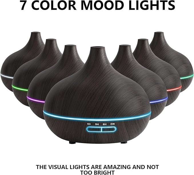 SACATR 550ml Oil Diffuser with 30x5 mL Essential Oils, Ultrasonic Technology, Remote Control for Home Office