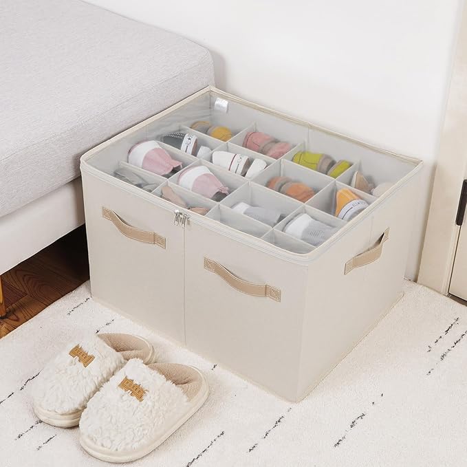 Shoe Organizer for Closet, Foldable Shoe Box - Image 5