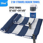 Sfee 2 in 1 Microfiber Oversized Beach Towel, Quick Dry Towel Travel Towel - Image 6