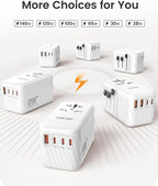 LENCENT 140W Universal Travel Adapter, International Plug Adaptor, GaN Fast - Image 6