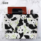 Panda Makeup Organizer Bag Cosmetic Bag For Men Women, Cute Pandas Forest Bamboo Leaves Panda Travel Toiletry Bag Flax Makeup Bags Purse Business Makeup Pouch For Toiletries Cosmetics