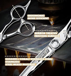 Professional Hair Cutting Scissors - SUS 440C & Cobalt Stainless Steel Barber Shears Fine Adjustment Tension Premium Shears for Hair Cutting (Hair Cutting Scissors S5, 5.5 Inches)