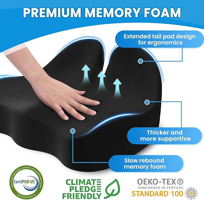 Seat Cushion, Memory Foam Office Chair Seat Cushion - Image 3