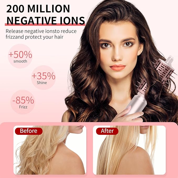 9 in 1 Wrap Air Hair Styler & Blow Dryer Brush - 110,000 RPM High-Speed, Foldable Ionic Hot Air Styler for Fast Drying, Volumizing & Curling, Multi-Styling Tool (Holiday Gifts for Women)