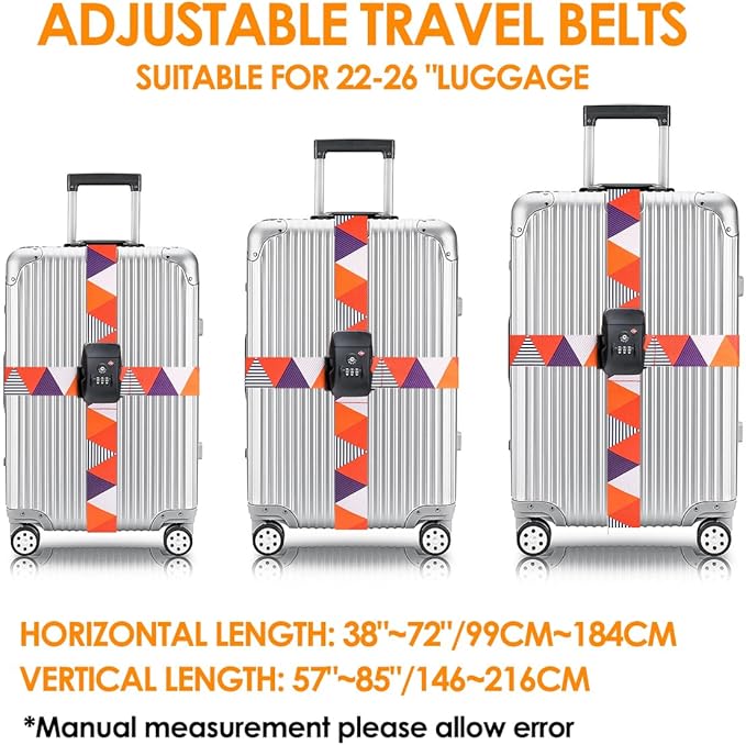 Adjustable Travel Luggage Strap Suitcase Belt Travel Bag Accessories 1.96 in W - Image 2