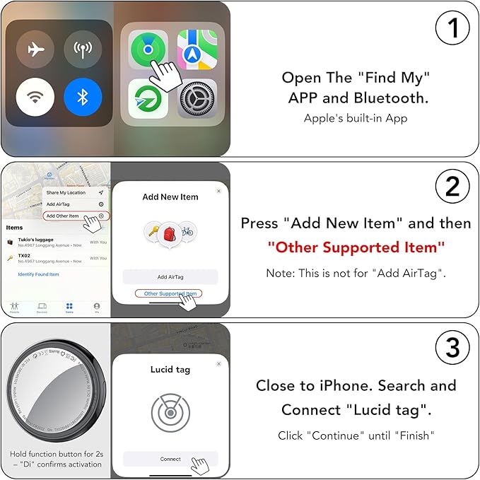 2025 New Air Tracker Tags-6 Pack, Replaceable Battery, Key Finder and Item - Image 9