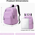 Lanola Basic Multi-Pocket Multipurpose Backpack Classical Water Resistant - Image 2