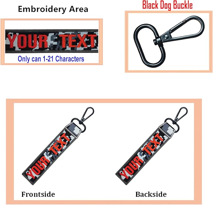 Custom Luggage Tags, Custom Personalized Luggage tag Name, Embroidery Key Ring - Image 3