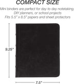 Samsill Vintage Leather Mini 3 Ring Binder 1 Inch Round Ring, 5.5 x 8.5 Inch - Image 3
