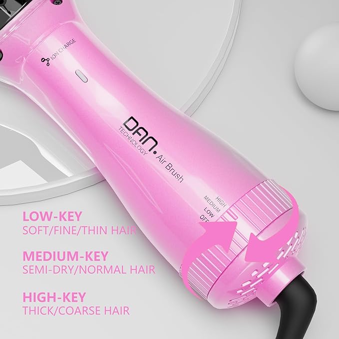 DAN Technology Brush Blow Dryer,Blow Dryer Brush Straightener,Paddle Brush BlowDryer,2 inch BrushHairDryers,BrushBlowDryer for Black Women
