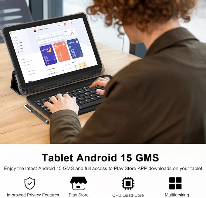 Android 15 Tablet 10 Inch, 20GB RAM+128GB ROM/2TB Expandable, 2 in 1 Tablets - Image 4