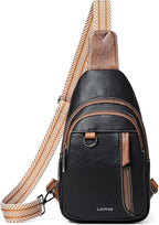 7L Sling Bag for Women Men Leather Small Sling Backpack Daypack Anti Theft by LATMAP