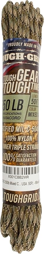 TOUGH-GRID 550 Paracord Rope Nylon Parachute Cord, Made in USA Survival Kit - Image 3