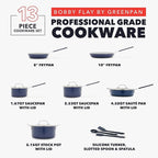 GreenPan x Bobby Flay 13 Piece Nonstick Cookware Pots and Pans Set, PFAS-Free - Image 3