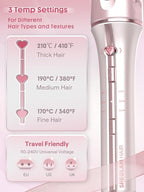 SHEGLAM Pink Curling Iron Automatic Gift for Woman (Pink, 1.25 inch) Cupid's Charm One-Touch Instant Curler