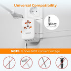 TESSAN Universal Travel Adapter, 45W International Plug Adaptor - Image 5