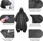 PTEROMY Hooded Rain Poncho for Adult - Image 6