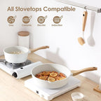 SENSARTE Nonstick Ceramic Cookware Set 16-Piece, Healthy Pots and Pans Set - Image 6