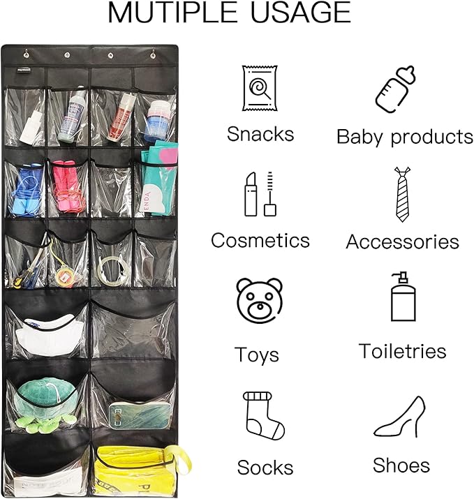 2 Pack Extra Large Hanging Over Door Shoe Organizers, closet shoe organizer - Image 3