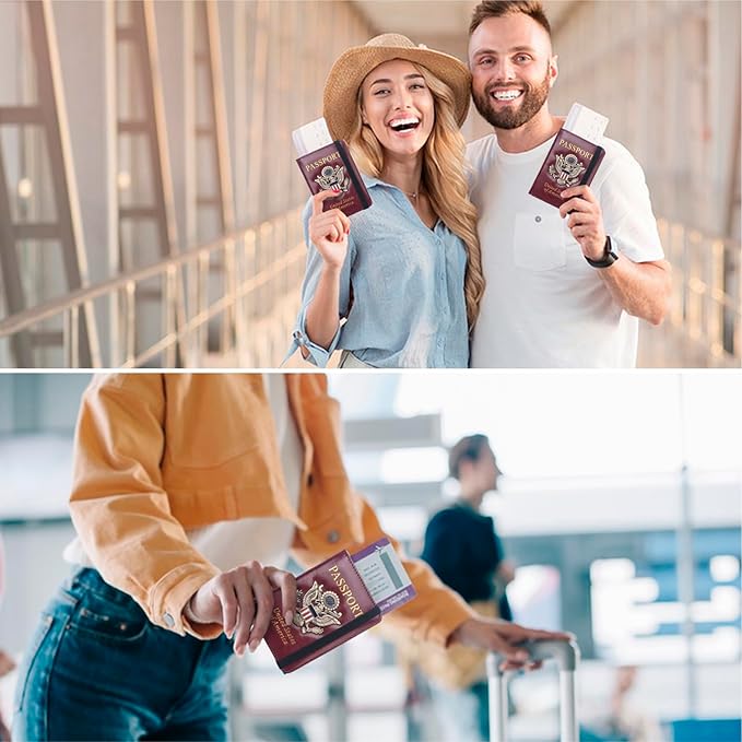 Passport Holder for Travel Women Men, Passport Wallet RFID Blocking US Passport - Image 6