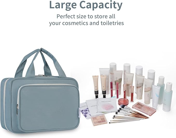 Travel Toiletry Bag for Women Large Hanging Makeup Bag Organizer Toiletries Bag - Image 7