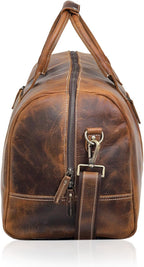 Leather Travel Duffel Bags for Men and Women Full Grain Leather Overnight - Image 5