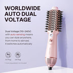 Wavytalk Dual Voltage Hair Dryer Brush for Europe and International Travel, 110V-240V Mini Jet Brush, Ionic Hair Dryer Brush Reduces Damage, Anti-Frizz Straight Hair, Curls and Blowouts, Volumizing