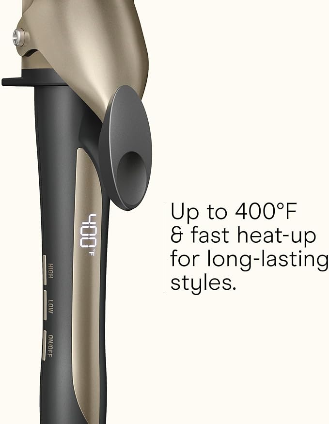 INFINITIPRO BY CONAIR Tourmaline Ceramic 1 ¾ -Inch Curling Iron, 1 ¾ -Inch Barrel Produces Voluminous Curls, Hair Curler for Use on Medium and Long Hair, Dark Grey