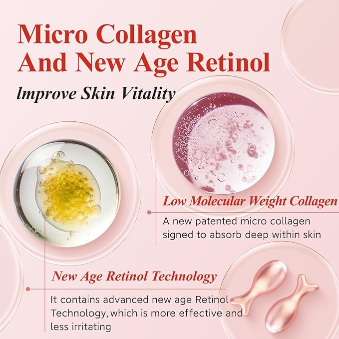 HKH Retinol Serum Capsules for Face: 48 Caps Anti-Aging Wrinkle Skincare Night Serum - Vitamin A & E Facial Oil for Women - Firming Smoothing & Skin Hydration & Moisturization - Travel-Friendly