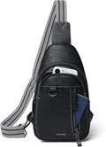 7L Sling Bag for Women Men Leather Small Sling Backpack Daypack Anti Theft by LATMAP