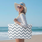 Becokan Beach Bags for Women Large Waterproof Beach Tote Bag Zipper Beach Bags - Image 6