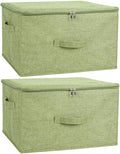 ANMINY 2PCS Storage Bins with Zipper Lids 51.9 Qt Lidded Fabric Storage Boxes by ANMINY