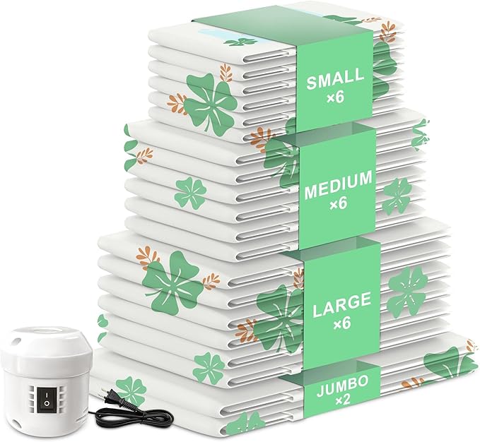 20 Pack Vacuum Storage Bags for Clothing Travel by ALLENADMONDS